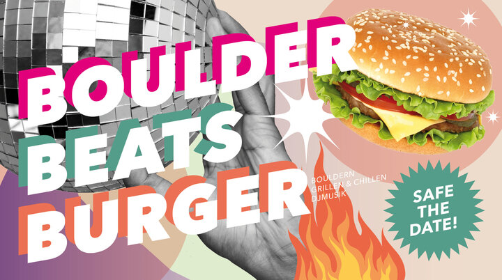 Burger mit Hand und Diskokugel | © diekletterarena