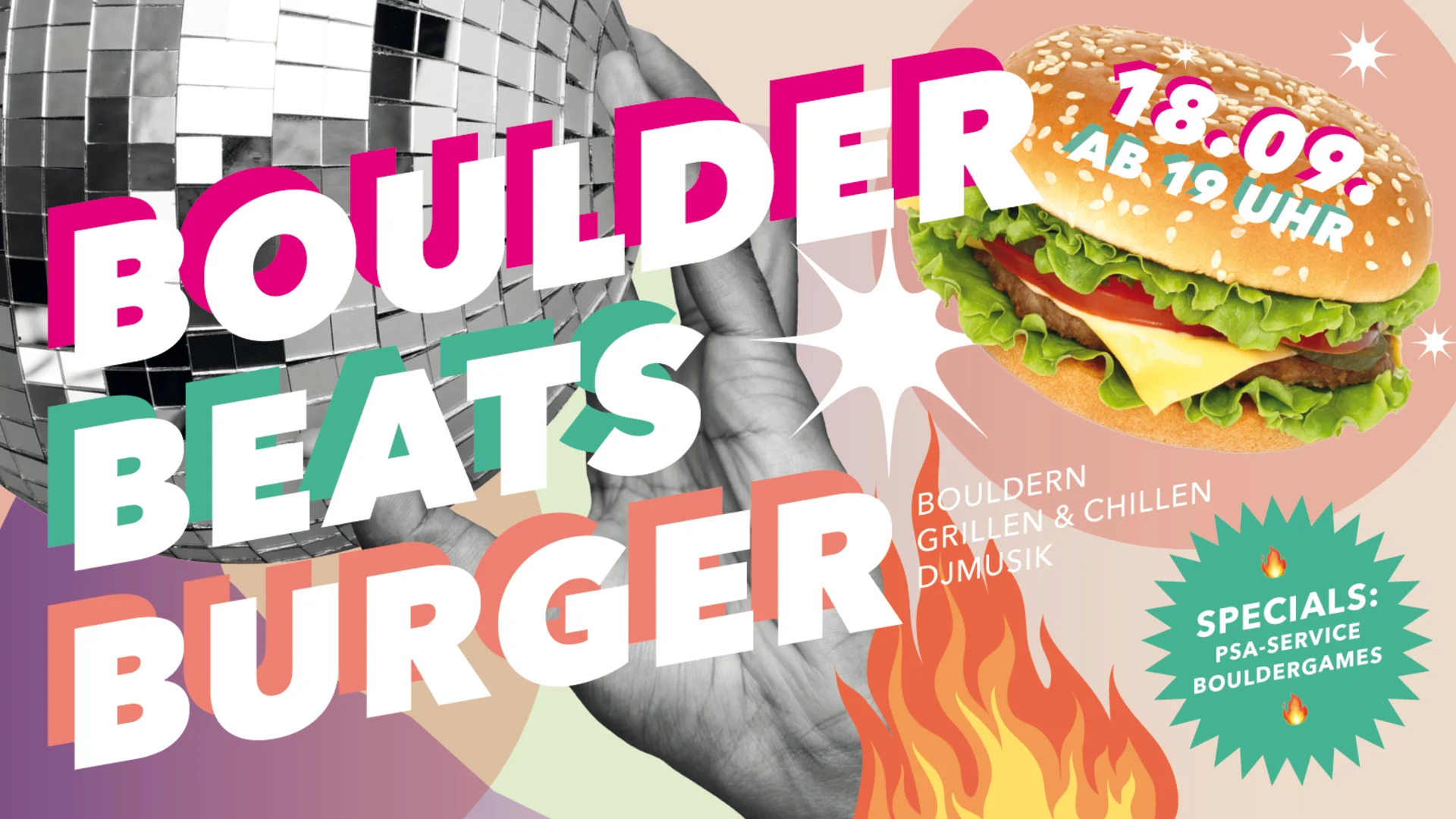 Werbung Boulder Beats Burger September 2025 | © diekletterarena