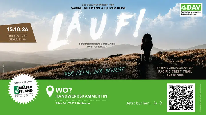 Werbung für DAV Vortrag am 15.10.2026 | © DAV Heilbronn, Sabine Willmann und Oliver Heise